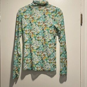 Vertigo Paris Multicolored Abstract Print Ruched Streetwear - Green and Yellow